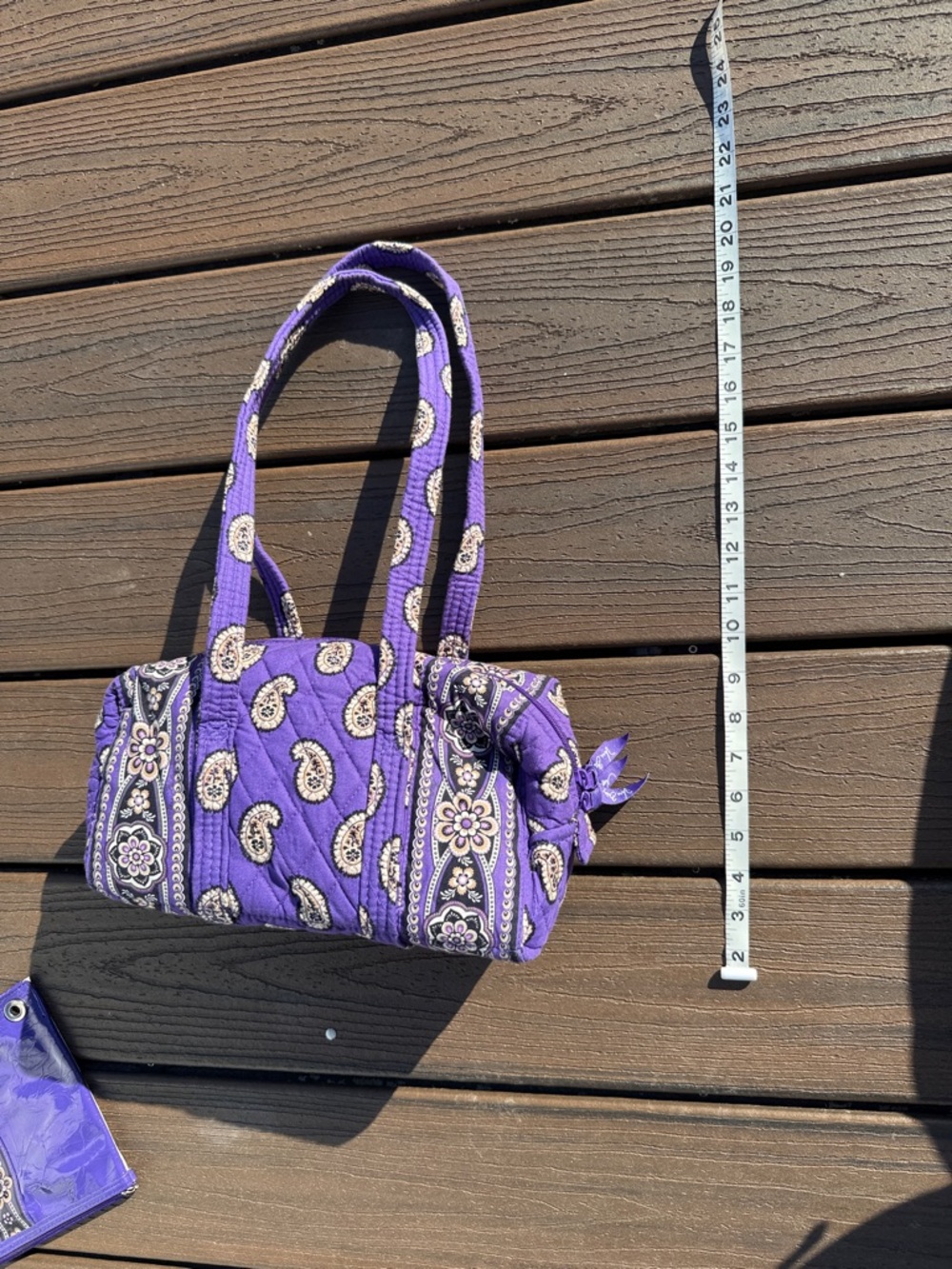 Vera Bradley Purple Quilted Paisley Print “Simply Violet” with pencil case - Picture 2 of 7